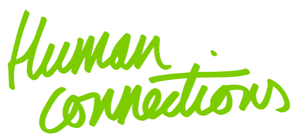 An advertising agency logo featuring human connections in green on a black background. An advertising agency logo featuring human connections in green on a black background.